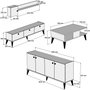 Hanah Home Lidya 2 Juego de Muebles para Sala de Estar Nogal y Mármol